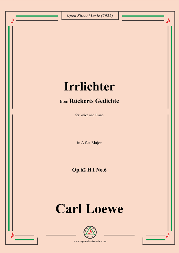 Loewe-Irrlichter,in A flat Major,Op.62 H.I No.6 (arr. OSM Press)