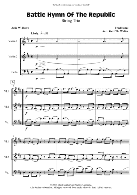 Battle Hymn Of The Republic (arr. Gert Th. Walter)