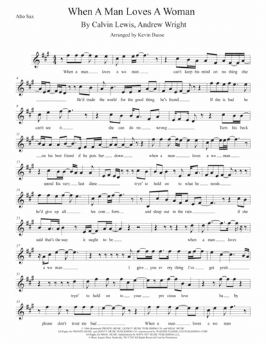 When A Man Loves A Woman (arr. Kevin Busse)