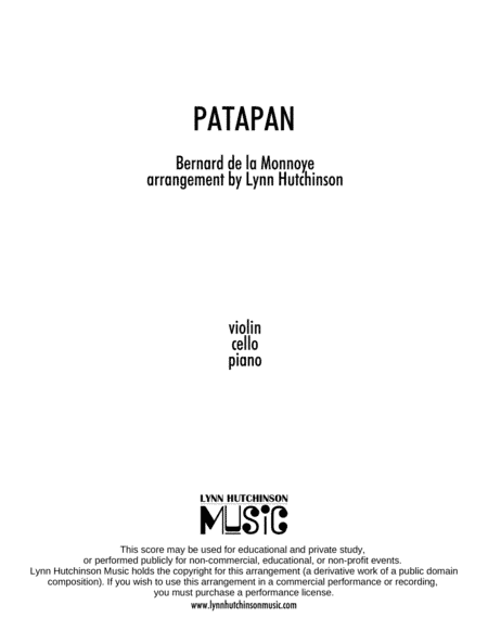Patapan (Piano Trio) (arr. Lynn Hutchinson)