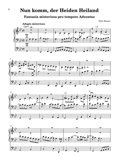 "Nun komm, der Heiden Heiland" (Fantasia misteriosa pro tempore Adventus)