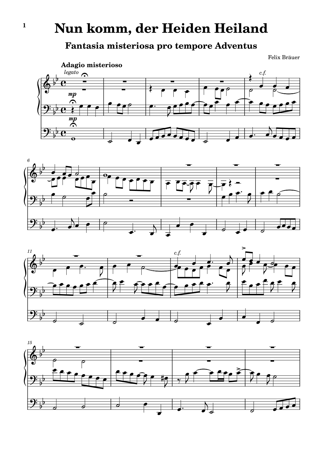 "Nun komm, der Heiden Heiland" (Fantasia misteriosa pro tempore Adventus)