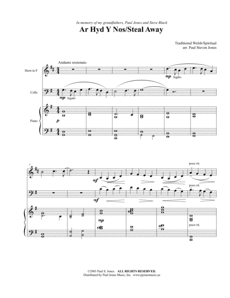 All Through the Night/Steal Away (Trio for Horn, Cello & Piano) (arr. Paul S. Jones)