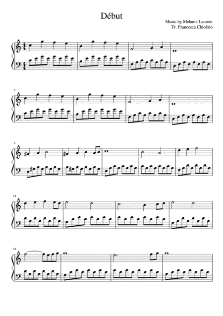 Mélanie Laurent - Début (arr. Francesca Chiofalo)