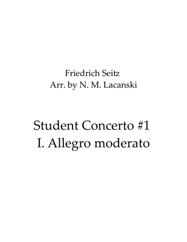 Student Concerto #1 I. Allegro moderato (arr. Nick Lacanski)