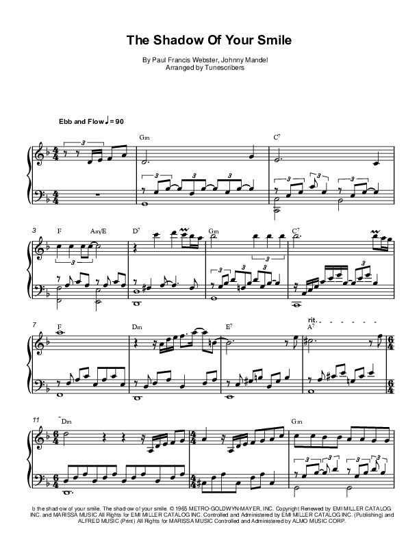 The Shadow Of Your Smile - Ernesto Cortazar (arr. Tunescribers)