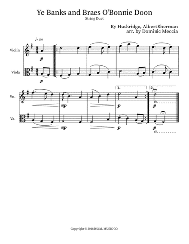 Ye Banks And Braes O'bonnie Doon (arr. Dominic Meccia)