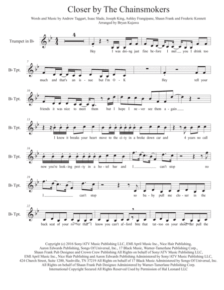 Closer (arr. Bryan Kujawa)