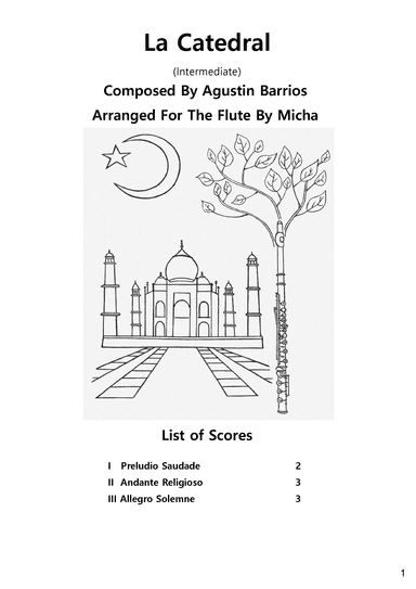 La Catedral By Agustin Barrios For Flute Intermediate (arr. Micha)