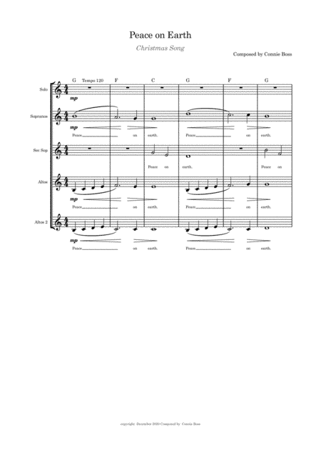 Peace on Earth - Christmas Song - Women's quintet A cappella