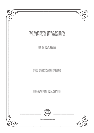 Giovanni-Piacer d'amor in G Major,for Voice and Piano (arr. MSM)