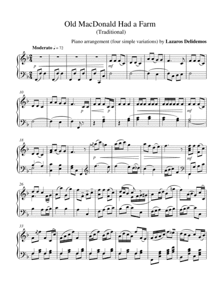 Old MacDonald Had A Farm (arr. Lazaros Delidemos)