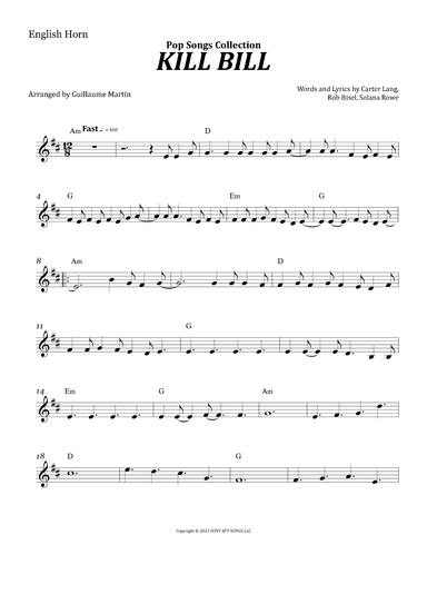 Kill Bill (arr. Guillaume Martin)