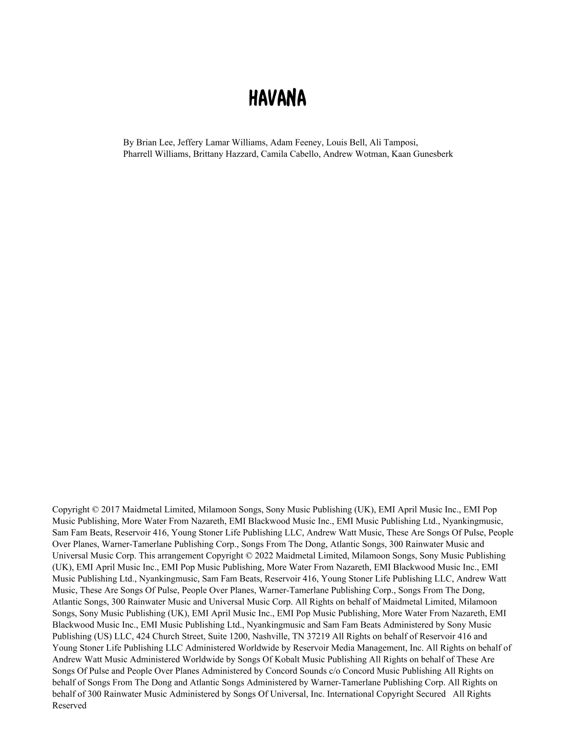 Havana (arr. Joseph Hasper)