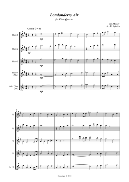 Londonderry Air (Danny Boy) - Jazz Arrangement for Flute Quartet (arr. K. Agioritis)