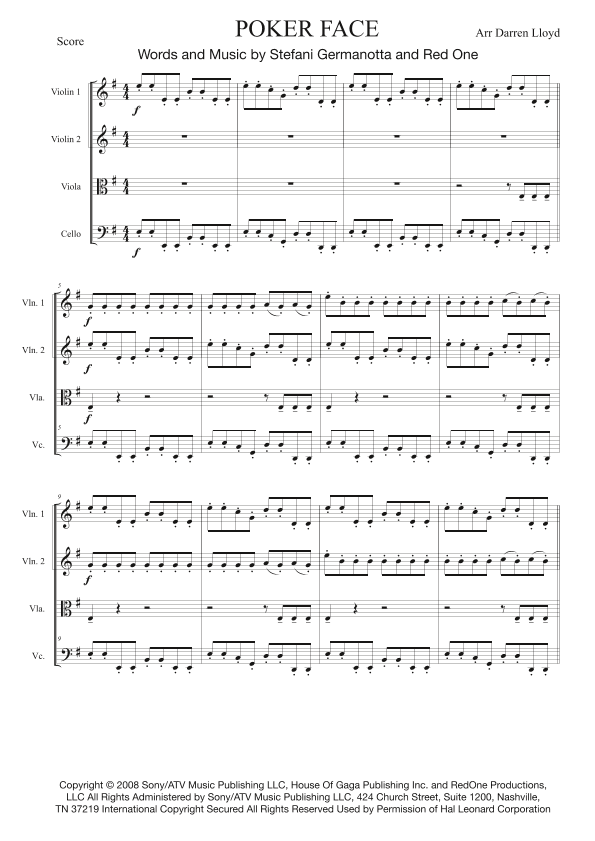 Poker Face (arr. Darren Lloyd)