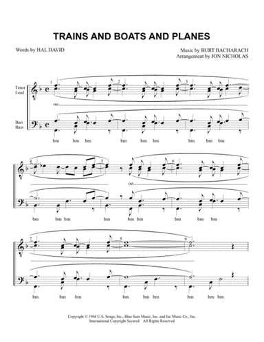 Trains And Boats And Planes (arr. Jon Nicholas)