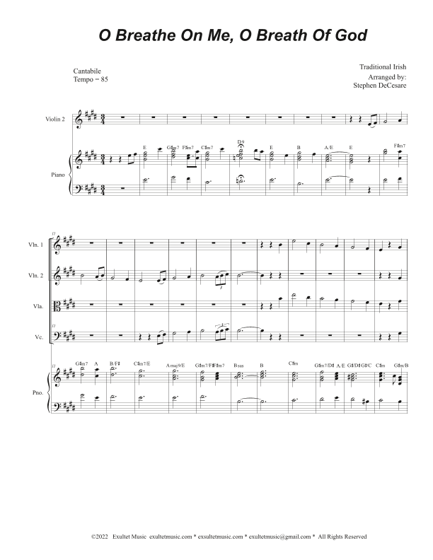 O Breathe On Me, O Breath Of God (String Quartet and Piano) (arr. Stephen DeCesare)
