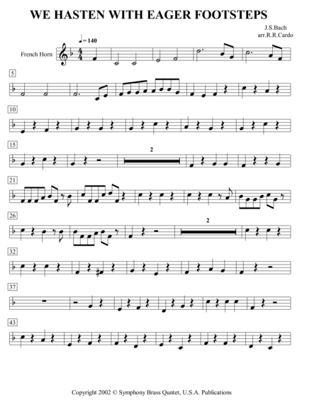 Easter Music - 3. We Hasten with Eager Footsteps (French Horn) (arr. R.R.Cardo)