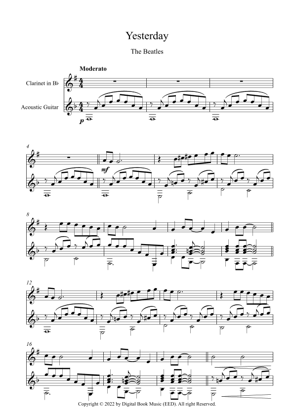 Yesterday (arr. Digital Book Music)