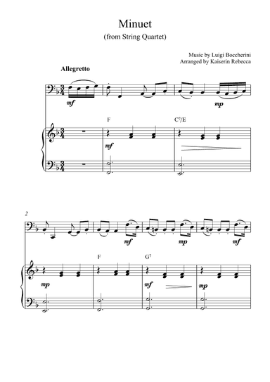 Minuet (from String Quartet) (arr. Kaiserin Rebecca)