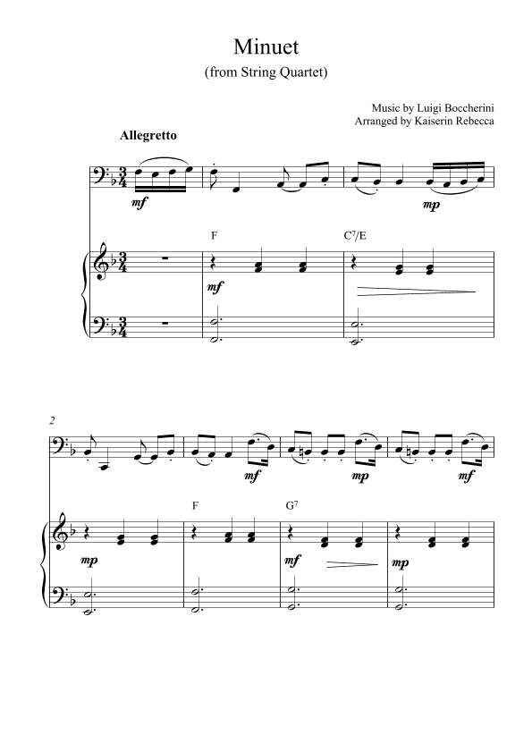 Minuet (from String Quartet) (arr. Kaiserin Rebecca)
