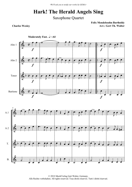 Hark! The Herald Angels Sing (arr. Gert Th. Walter)