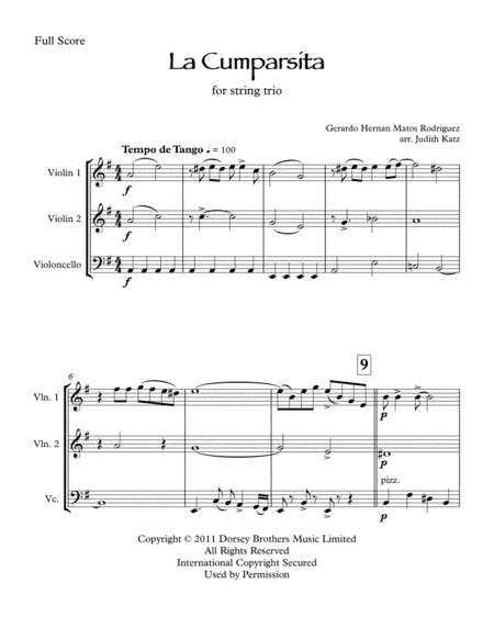 La Cumparsita (arr. Judith Katz)