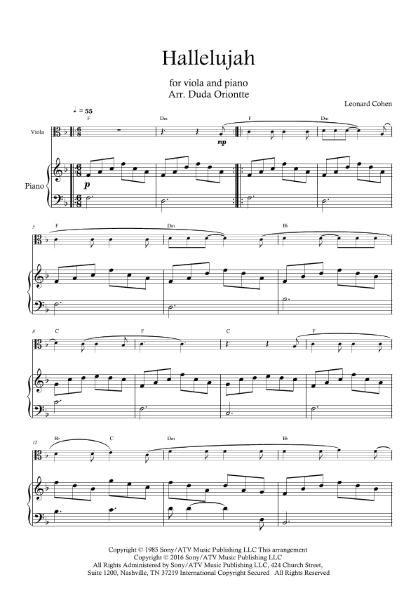 Hallelujah (arr. Duda Oriontte)