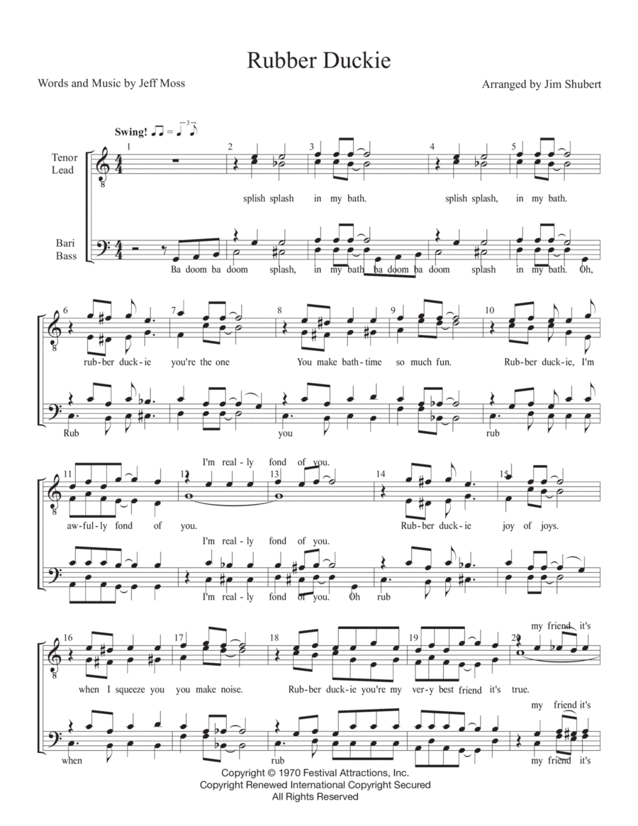 Rubber Duckie (arr. Jim Shubert)