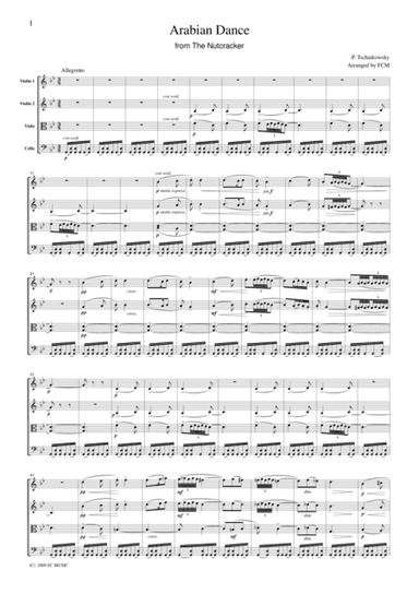 Tchaikowsky  Arabian Dance from The Nutcracker, for string quartet, CT010 (arr. FCMUSIC)