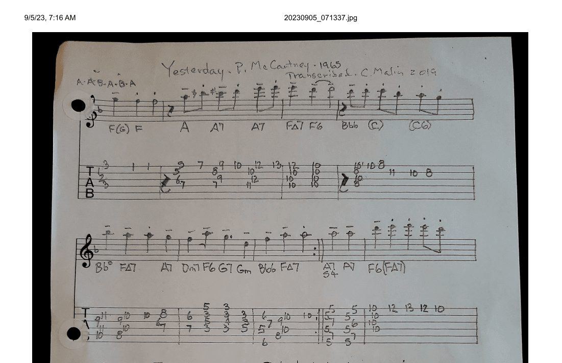 Yesterday (arr. Christopher J. Malin)