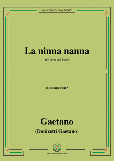 Donizetti-La ninna nanna,in c sharp minor,for Voice and Piano (arr. MSM)