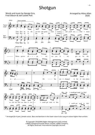 Shotgun (arr. Hilary Allen)