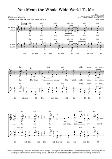 You Mean The Whole Wide World To Me (arr. Erin Cook (Odell))