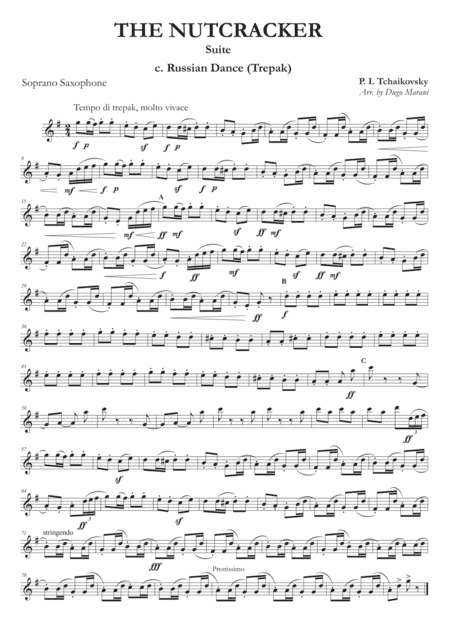 "Russian Dance" from Nutcracker Suite for Saxophone Quartet (arr. Diego Marani)