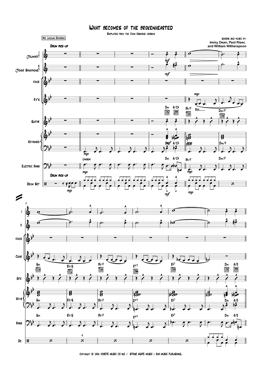 What Becomes Of The Brokenhearted (arr. Lachlan Davidson)