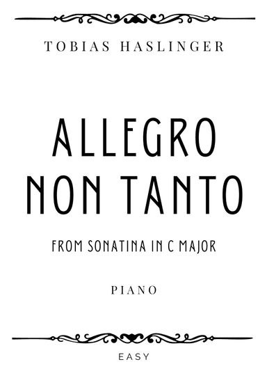 Haslinger - Allegro non tanto from Sonatina in C Major - Easy (arr. Piacere Music Sheets)