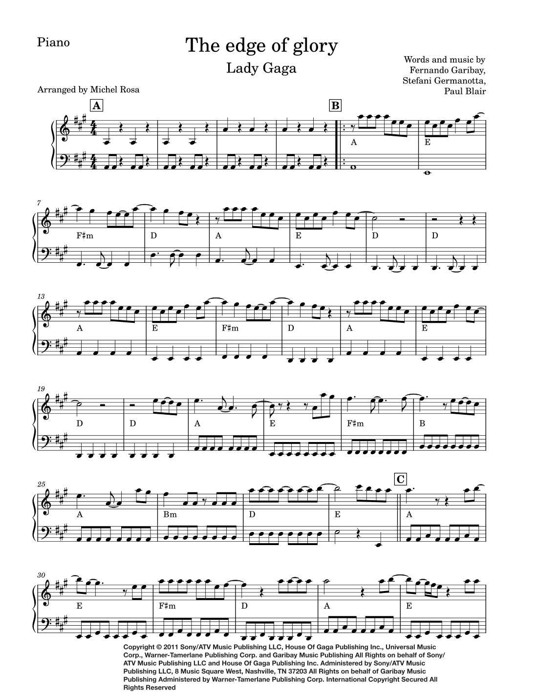 The Edge Of Glory (arr. Harmonistas)