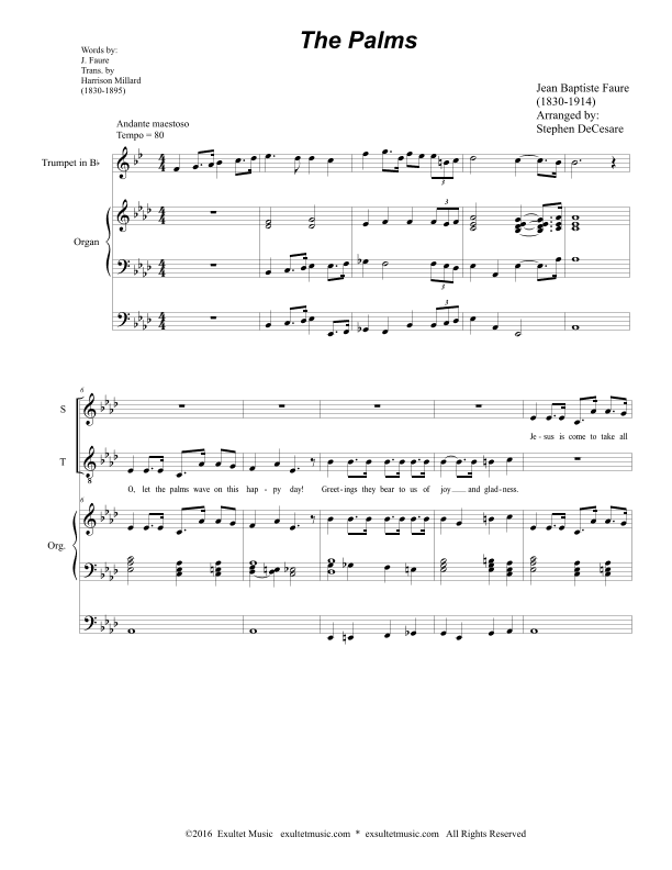 The Palms (2-part choir - (Soprano and Tenor) (arr. Stephen DeCesare)