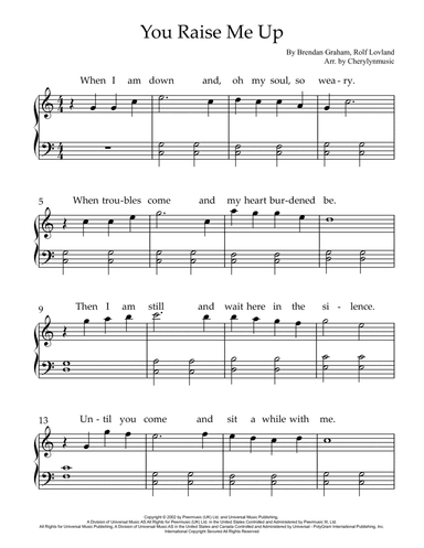You Raise Me Up (arr. Cherylynmusic)