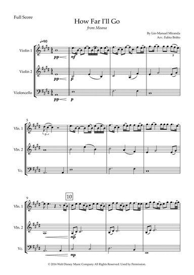 How Far I'll Go (arr. Fabio Britto)