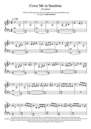 Cover Me In Sunshine (arr. Sally Beaumont)
