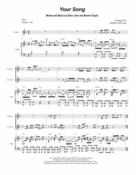 Your Song (arr. Stephen DeCesare)