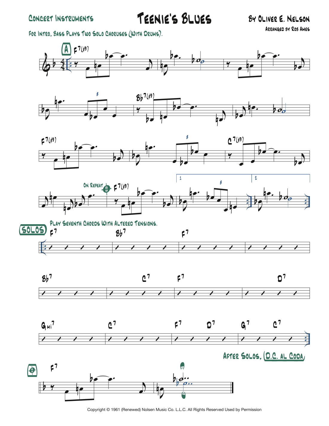 Teenie's Blues (arr. Rob Ames)