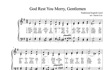 God Rest You Merry, Gentlemen (for SATB choir, a cappella) (arr. Aaron Lee)