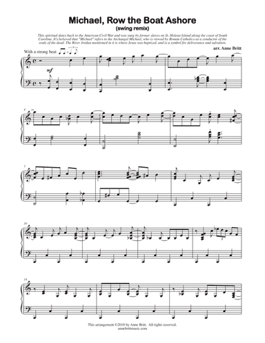 Michael, Row the Boat Ashore (swing remix) (arr. Anne Britt)