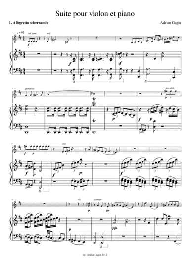 Suite for violin and piano, op. 46a