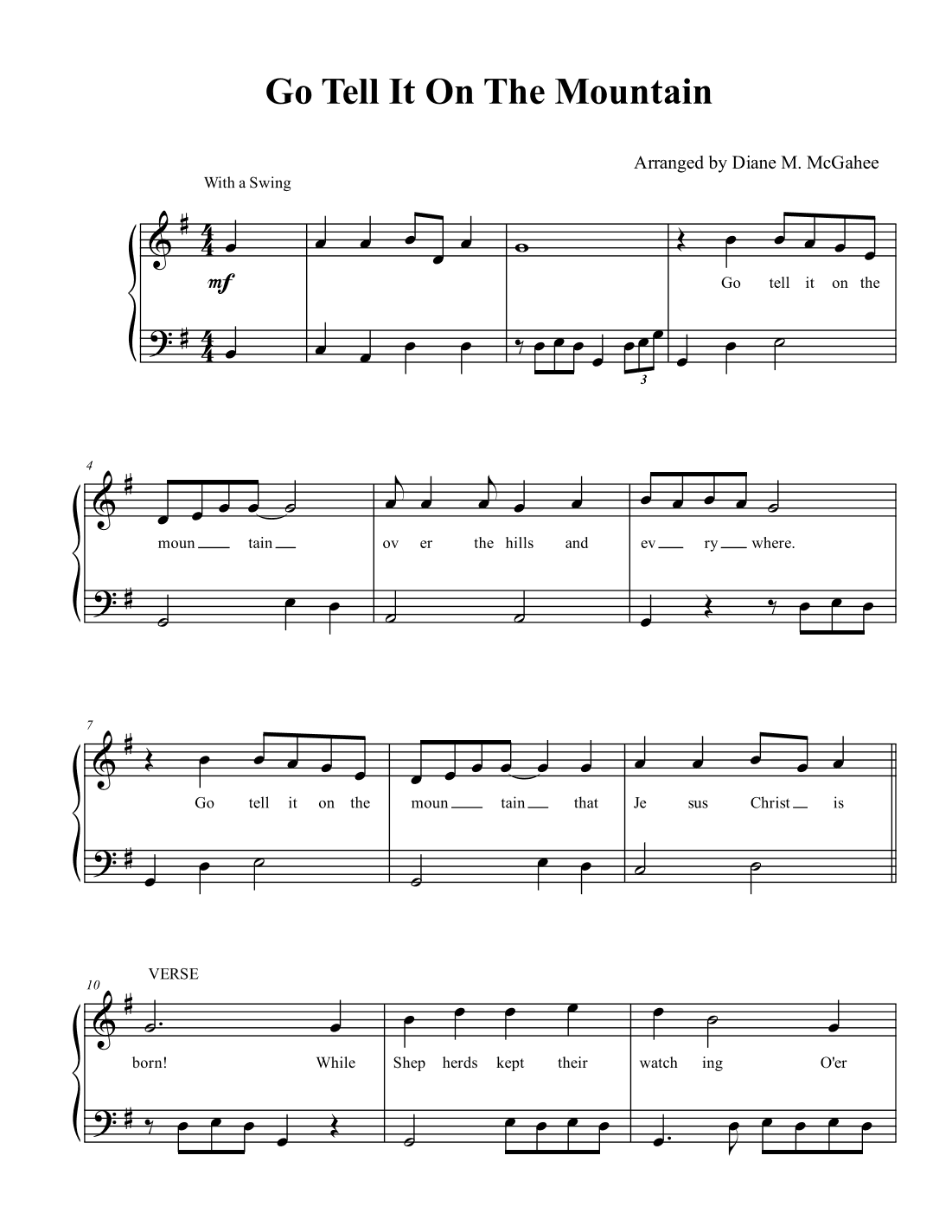 Go Tell It On The Mountain (arr. Arranged by Diane M. McGahee)