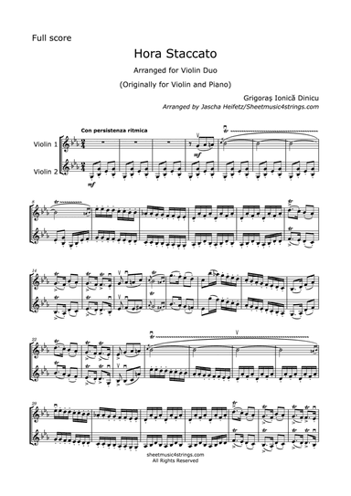 Hora Staccato (arr. J. Heifetz, SheetMusic4Strings)
